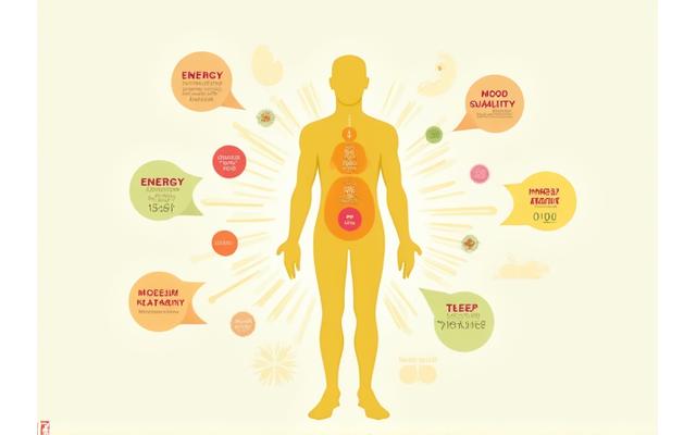 Infografic cu ilustrații despre schimbările metabolice și impactul nutriției personalizate post-35 de ani, cu iconițe pentru energie, somn și digestie.